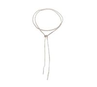 Harry and Henry Long Rhinestone Necklace for Women Silver Crystal Choker Necklace Dainty Y Shape Necklace lariat Necklace Sparkly Crystal Necklace for Girls
