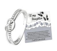 Harry and Henry To My Daughter Ring from Mom Gold Knot Promise Ring Meaningful Jewelry Gift for Her Christmas Stocking Stuffer Daughter Present