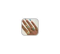 Harry and Henry Turquoise Ring Set Western Jewelry for Women Vintage Western Rings Set Boho Rings Knuckle Stackable Rings for Teen Girls Trendy Stuff Turquoise Jewelry for Women, Metal, No Gemstone