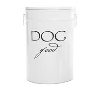Harry Barker White Classic Food Storage Canister For Dogs, Large 40 Pounds of Food