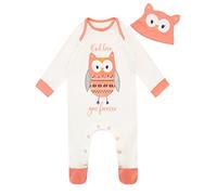 Harry Bear Baby Girl Sleepsuit and Hat Owl White 6-9 Months