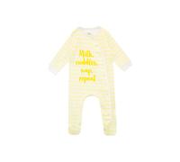 Harry Bear Baby Milk Cuddles Nap Repeat Sleepsuit in Yellow | Size: 3-6 m Harry Bear Yellow 3-6 m