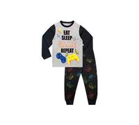 Harry Bear Boy's Eat Sleep Game Repeat Pyjamas in Black | Size: 11-12 Years Harry Bear Black 11-12 Years