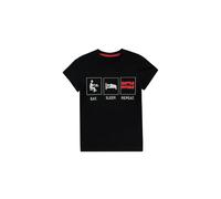 Harry Bear Boy's Gaming Eat Sleep Game Repeat T-Shirt in Black | Size: 12-13 Years Harry Bear Black 12-13 Years