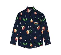 Harry Bear Boys Long Sleeve Christmas Shirt Blue 3-4 Years