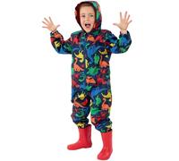 Harry Bear Boys Puddlesuit, Dinosaur Kids Puddle Suit, Dinosaur Boys Raincoat, Kids Rain Jacket, Blue 3-4 Years