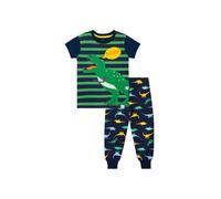 Harry Bear Boy's Stripey Dinosaur Cosy Snuggle Fit Pyjamas in Blue | Size: 4-5 Years Harry Bear Blue 4-5 Years