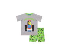 Harry Bear Boy's Tractorsaurus Short Pyjamas in Green | Size: 5-6 Years Harry Bear Green 5-6 Years