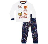 Harry Bear Cat Pyjamas | Girls Pyjamas | Cats Kids Pjs | Long Sleeve Girls' Pyjama Sets | White 6-7 Years