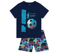 Harry Bear Football Pyjamas, Boys Pyjamas Short Sleeve Set, Sporty Boys Pjs For Summer 11-12 Years Navy