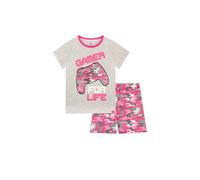 Harry Bear Girl's Camo Gamer Gaming Short Pyjamas in Pink | Size: 12-13 Years Harry Bear Pink 12-13 Years