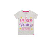 Harry Bear Girl's Eat Sleep Repeat Glitter T-Shirt in Grey | Size: 12-13 Years Harry Bear Grey 12-13 Years