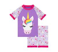 Harry Bear Girls Glitter Unicorn Swim Set Two Piece Kids Swimming Costume Purple Age 5 to 6 Years