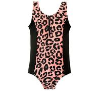 Harry Bear Girls Leopard Print Swimming Costume with Zip One Piece Animal Swimsuit for Girls Multicoloured 8-9 Years