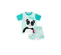 Harry Bear Girl's Panda Print Short Pyjamas in Green | Size: 7-8 Years Harry Bear Green 7-8 Years