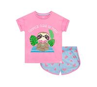 Harry Bear Girls Short Pyjamas Sloth Pink 7-8 Years