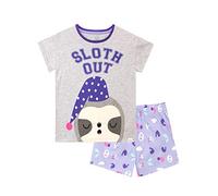 Harry Bear Girls Short Pyjamas Sloth Purple 8-9 Years