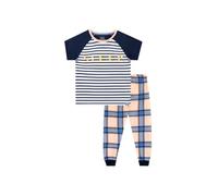 Harry Bear Girl's Sleep Stripe Pattern Pyjamas in Blue | Size: 7-8 Years Harry Bear Blue 7-8 Years