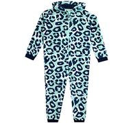 Harry Bear Leopard Print Onesie | Hooded Girls Onesie | Fluffy Onesies For Girls | Blue 11-12 Years