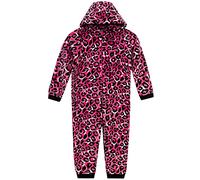 Harry Bear Leopard Print Onesie | Hooded Girls Onesie | Fluffy Onesies For Girls | Pink 10-11 Years