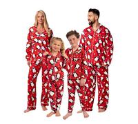 Harry Bear Mens Pyjamas, Xmas Penguin Mens Pjs, Christmas Pjs, Red X-Large