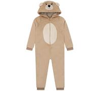 Harry Bear Onesie, Teddy Bear Boys Onesie With 3D Ears, Bear Kids Pjs, Boys All In One Pyjamas, Brown 3-4 Years