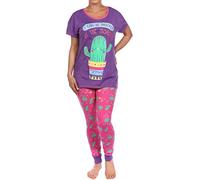 Harry Bear Womens Cactus Pyjamas Purple Size X-Small