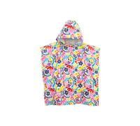 Harry Bear Women's Floral Pattern Hooded Towel Poncho in White Harry Bear White