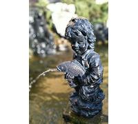 Harry - Boy with Fish Spitting Pond Statue Verdigris