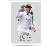 Harry Brook Signed Photo Poster A4/A3 Print Picture Display Framed Autograph Memorabilia for Cricket Fans Gift England