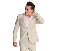 Harry Brown London Giacomo Slim Fit Cotton Linen Suit Jacket in Stone - Stone - 44