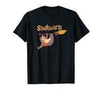 Harry Cute Slothwarts Sloth Wizard Halloween T-Shirt, Men, Black, Small