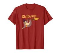 Harry Cute Slothwarts Sloth Wizard Halloween T-Shirt, Men, Cranberry Red, Large