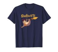 Harry Cute Slothwarts Sloth Wizard Halloween T-Shirt, Men, Navy Blue, 4X-Large