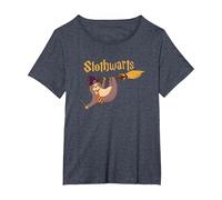 Harry Cute Slothwarts Sloth Wizard Halloween T-Shirt, Women's Plus, Heather Blue, 5X