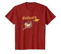 Harry Cute Slothwarts Sloth Wizard Halloween T-Shirt, Youth, Cranberry Red, Large