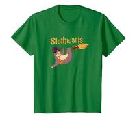 Harry Cute Slothwarts Sloth Wizard Halloween T-Shirt, Youth, Kelly Green, Small