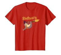 Harry Cute Slothwarts Sloth Wizard Halloween T-Shirt, Youth, Red, Small