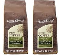 Harry & David Northwest Blend Ground Coffee with Hazelnut, Praline and Cinnamon 12oz (Pack of 2)