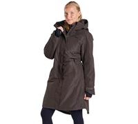 Harry Hall All-Weather Long Coat - Waterproof, Breathable, Thermal Fill, Rear Riding Vent, Magnetic Fasteners, Detachable Hood, Two-Way Zip - Chocolate Brown - S
