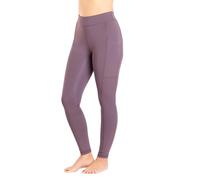 Harry Hall Everyday Womens Riding Tights, Full Silicone Seat, High Waist, Phone Pockets, 4-Way Stretch Equestrian Leggings Plum