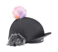 Harry Hall. Hat Silk - Faux Fur Pom Poms - Stretch Fit for Jockey Skull Hats - Secure Elasticated Hem - Decorative Diamond Logo