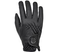 Harry Hall Horse Riding Gloves for Women with Soft Fleece Lining | Perfect Equestrian Durable Gloves for Autumn Winter with Glitter Details | Black, Size: Medium
