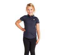 Harry Hall Kids Performance Polo Shirt - Stretch Fabric, Fitted Riding & Leisure Top. Navy Blue