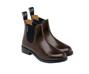 Harry Hall Women's Jodhpur Boot - Leather Lining, Cushioned Sole, Elastic Gusset - Ankle Height for Riding & Competition - Brown - Durable Resin Rubber Sole - Size 5.5