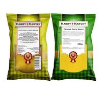 Harry Harvey Chip Shop Curry Sauce Powder 300g & Chinese Curry Sauce Powder 250g | Authentic Chippy & Takeaway Style Curry Mix | Easy Curry Sauce for Chips, Rice, Meat & Veg