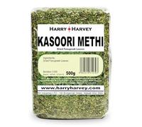 Harry Harvey Kasoori Methi 500g | Premium Dried Fenugreek Leaves for Authentic Indian Cooking | Aromatic Herb for Curries, Sauces, Bread & Marinades | Essential Spice for Restaurants & Home Kitchens