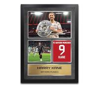 Harry Kane Bayern Munich Football Printed Autograph Memorabilia Gift A3 Framed