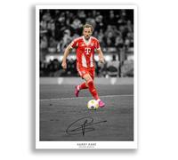 Harry Kane Bayern Munich Signed Photo Poster A4/A3 Print Picture Display Framed Autograph Memorabilia for Football Fans Gift England (A3 Unframed)