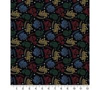 Harry Potter 100% Cotton Houses Black Digital Print 110cm Wide Ideal for Crafts, Tablecloth, Quilting, Sewing, Dressmaking, Home Décor